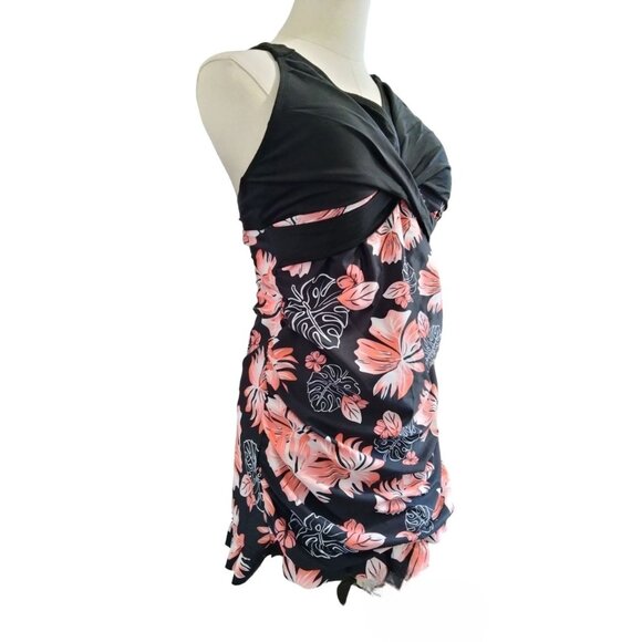 Aleumdr 2-Piece Retro Twist Front Tankini Swimdress Bikini Bottom Set Size Large - Picture 7 of 11